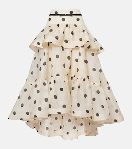 Crush polka-dot linen and silk maxi skirt - Zimmermann - Modalova