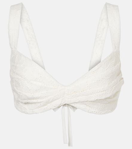 Crush Embroidered linen bra top - Zimmermann - Modalova