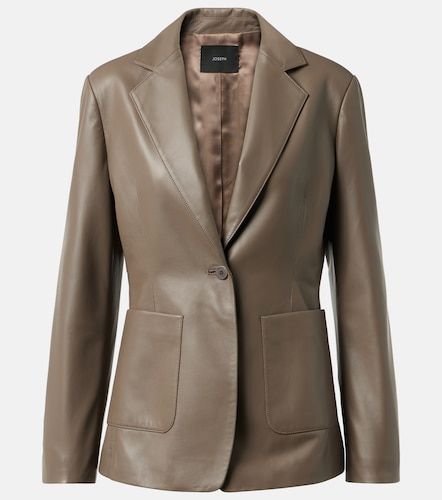 Leather single-breasted blazer - Joseph - Modalova