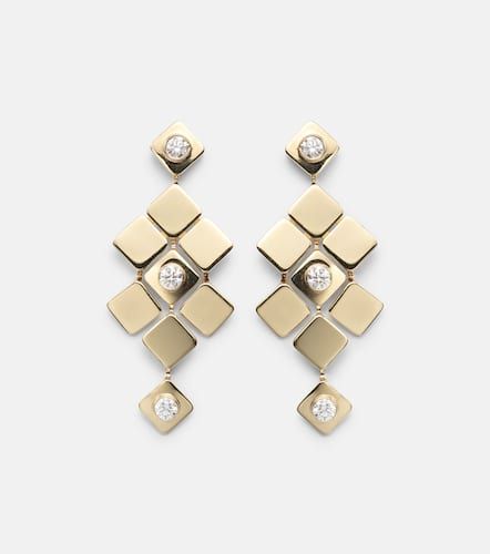 Tile Temple 18kt drop earrings with diamonds - Ileana Makri - Modalova