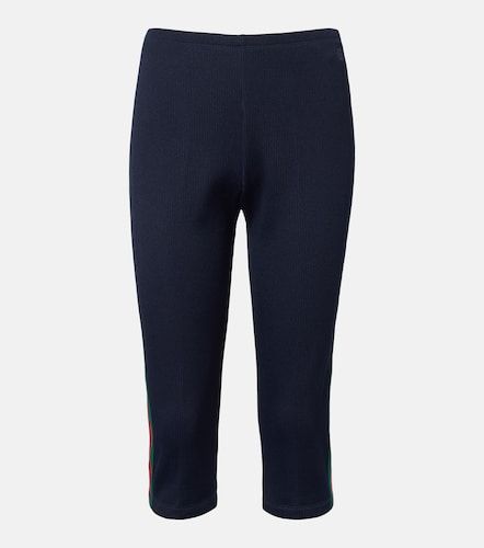 Pantalones capri de jersey con Web - Gucci - Modalova