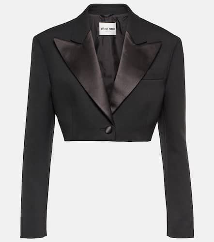 Miu Miu Blazer cropped in lana - Miu Miu - Modalova