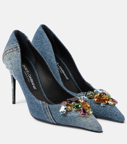 Crystal-embellished denim pumps - Dolce&Gabbana - Modalova