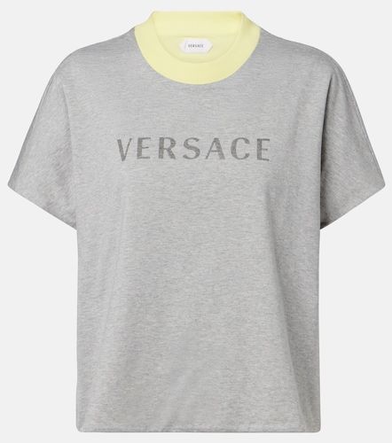 Reversible cotton jersey T-shirt - Versace - Modalova