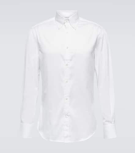 Camisa slim en sarga de algodón - Brunello Cucinelli - Modalova