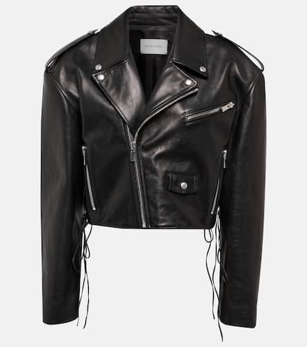 Chaqueta biker de piel cropped - Magda Butrym - Modalova