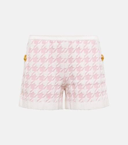 Shorts in maglia pied-de-poule a vita bassa - Balmain - Modalova