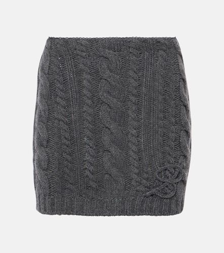 Minigonna in lana e cashmere a trecce - Blumarine - Modalova