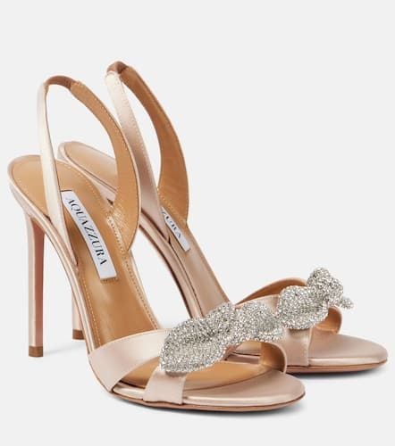 Very Bow Tie embellished satin sandals - Aquazzura - Modalova