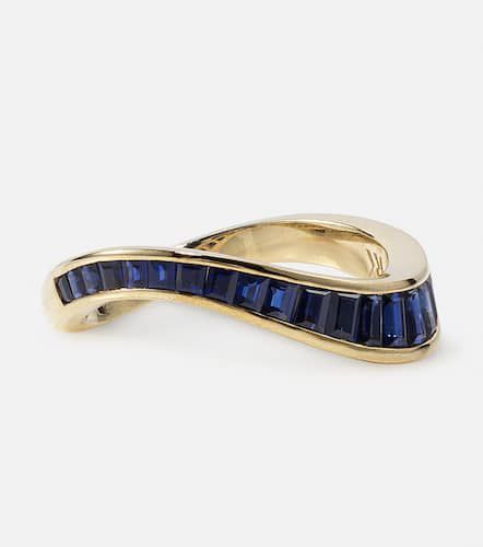 Wave 9kt gold ring with sapphires - Rainbow K - Modalova