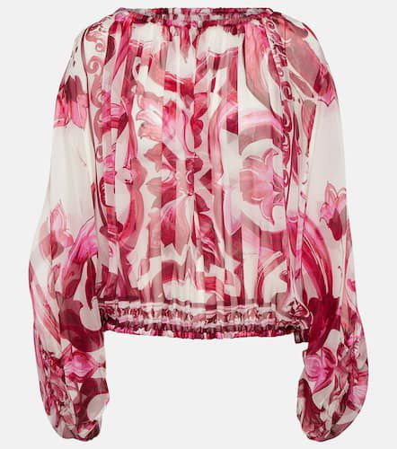 Blusa de chifón de seda estampada - Dolce&Gabbana - Modalova