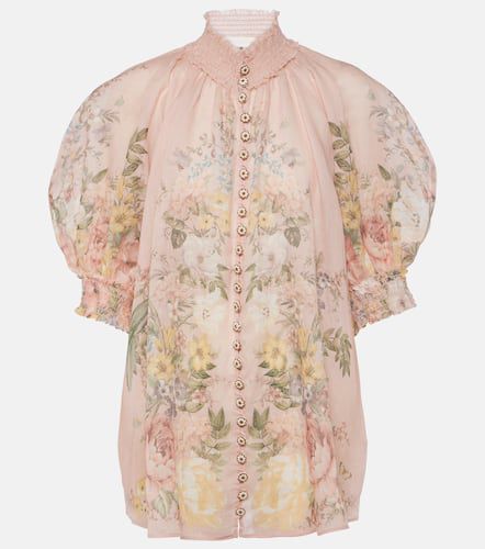 Waverly floral shirred ramie blouse - Zimmermann - Modalova