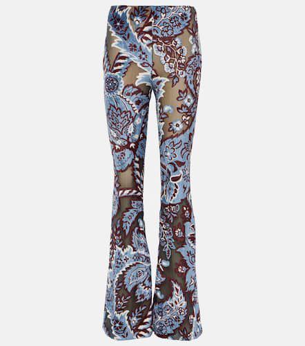 Pantalones flared de terciopelo en jacquard - Etro - Modalova