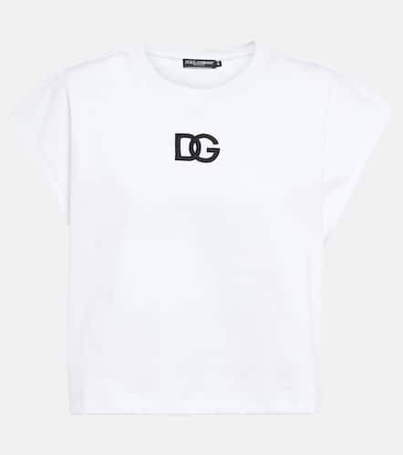 T-shirt DG in cotone decorata - Dolce&Gabbana - Modalova