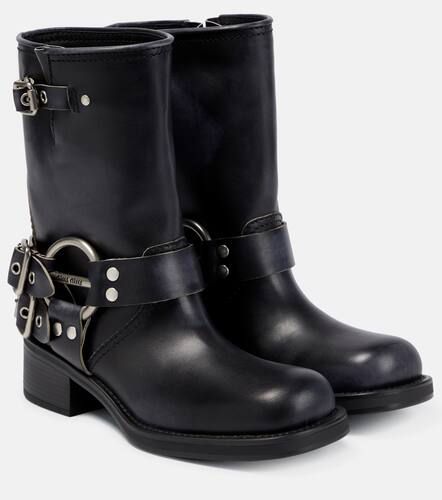 Miu Miu Buckled leather ankle boots - Miu Miu - Modalova