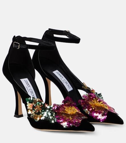 Salones Azara 100 de terciopelo con lentejuelas - Jimmy Choo - Modalova