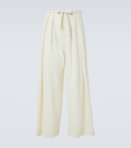 Pantaloni a gamba larga Deep Fold in lana - King & Tuckfield - Modalova