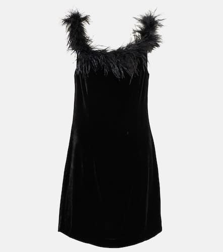 Lena feather-trimmed velvet minidress - Rixo - Modalova