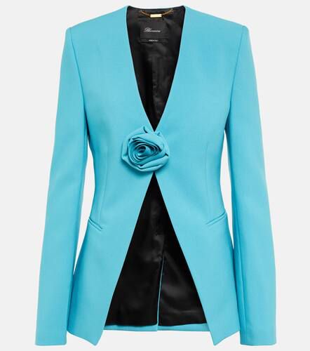 Blazer sin cuello con rosa - Blumarine - Modalova