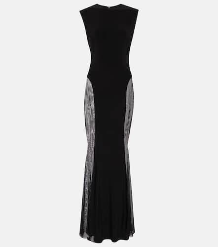 Paneled jersey and mesh maxi dress - Norma Kamali - Modalova