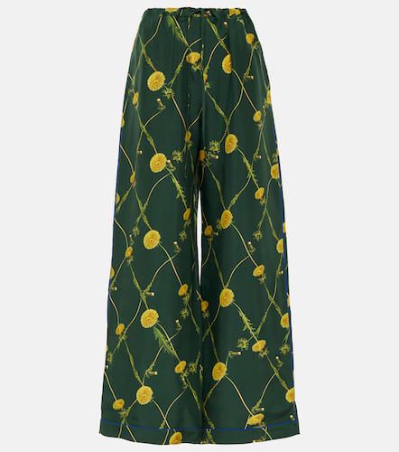 Pantaloni pigiama in seta con stampa - Burberry - Modalova
