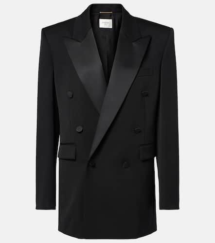 Chaqueta de esmoquin en lana con satén - Saint Laurent - Modalova