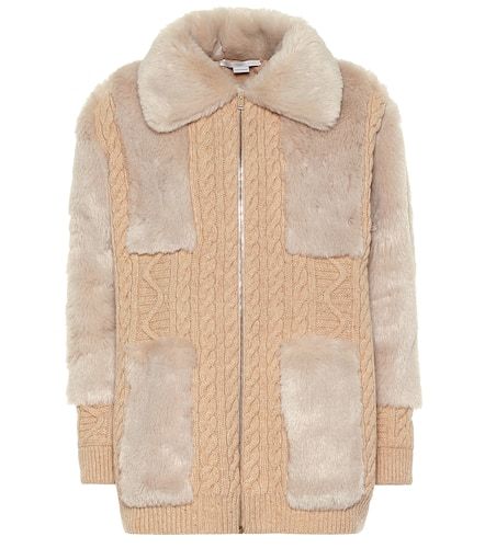 Cardigan aus Wolle und Faux Fur - Stella McCartney - Modalova