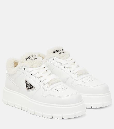 Shearling-lined platform sneakers - Prada - Modalova