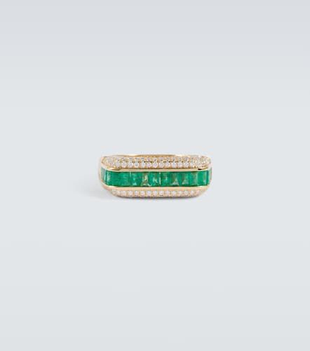 Ring aus 18kt Gelbgold mit Diamanten und Smaragden - Rainbow K - Modalova