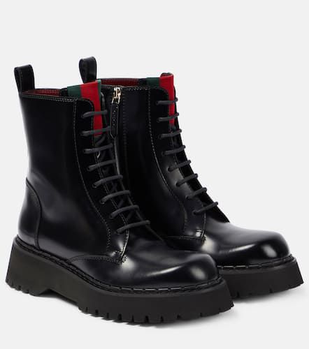 Gucci Polished leather combat boots - Gucci - Modalova