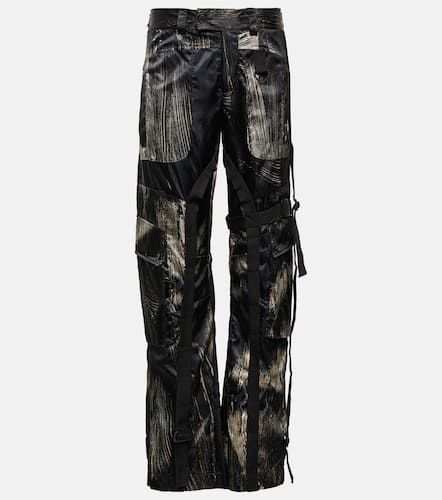 Printed low-rise straight cargo pants - Louisa Ballou - Modalova