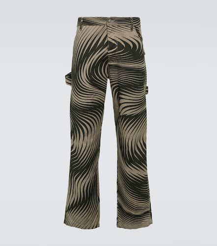 Pantalones anchos de algodón y lino - Dries Van Noten - Modalova