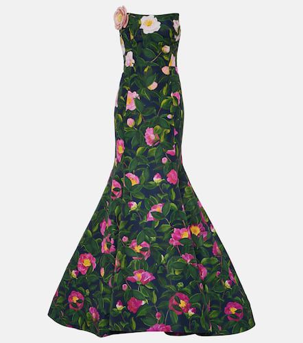 Strapless floral faille gown - Oscar de la Renta - Modalova