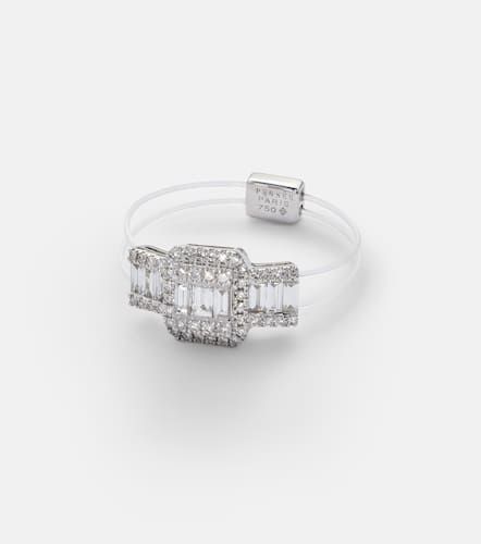 Floating 18kt white gold ring with diamonds - Persee - Modalova