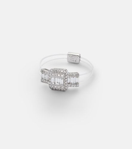 Floating 18kt white gold ring with diamonds - Persee - Modalova