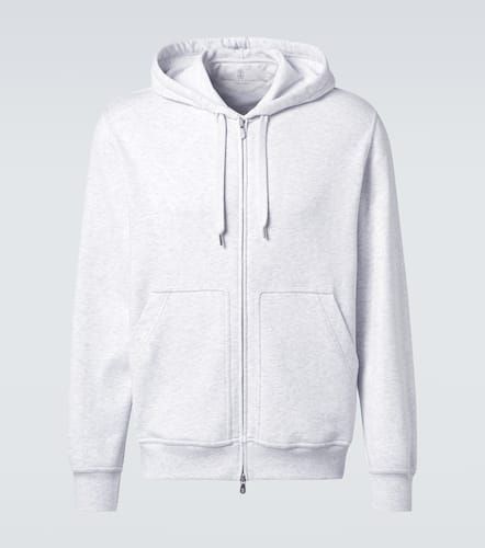 Cotton-blend jersey zip-up hoodie - Brunello Cucinelli - Modalova