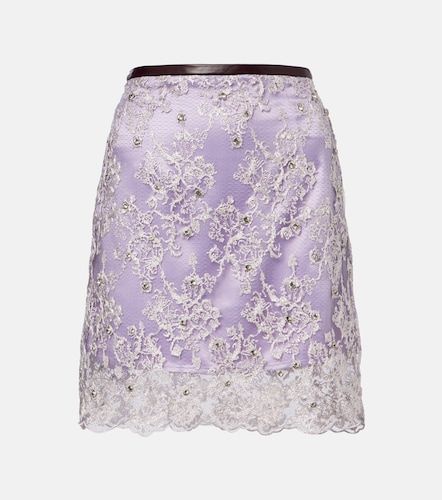 Minigonna in pizzo con cristalli - Jacques Wei - Modalova