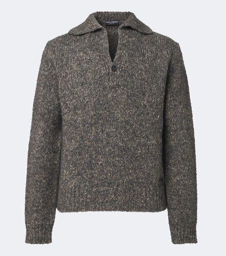 Pullover polo in lana, alpaca e lino - Dolce&Gabbana - Modalova