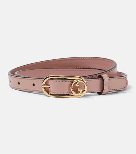 Interlocking G slim leather belt - Gucci - Modalova