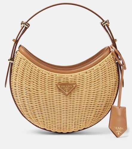 Arqué woven leather-trimmed shoulder bag - Prada - Modalova