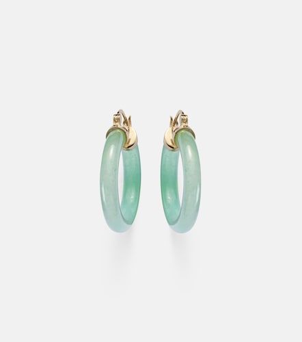 Pendientes de aro de oro de 14 ct con jade - Mateo - Modalova