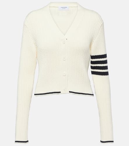 Cropped cable-knit wool sweater vest - Thom Browne - Modalova