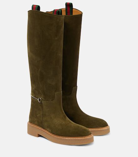 Botas altas de ante con Horsebit - Gucci - Modalova