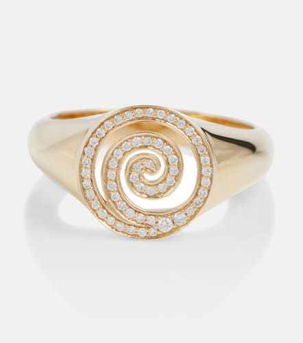 Ring Nautilus Spiral aus 14kt Gelbgold mit Diamanten - Sydney Evan - Modalova