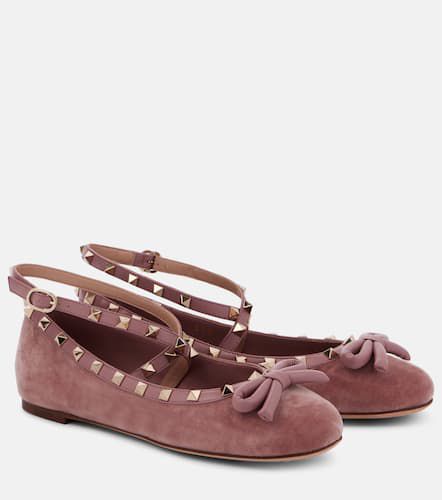 Rockstud velvet ballet flats - Valentino Garavani - Modalova