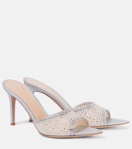 Rania 85 embellished mules - Gianvito Rossi - Modalova