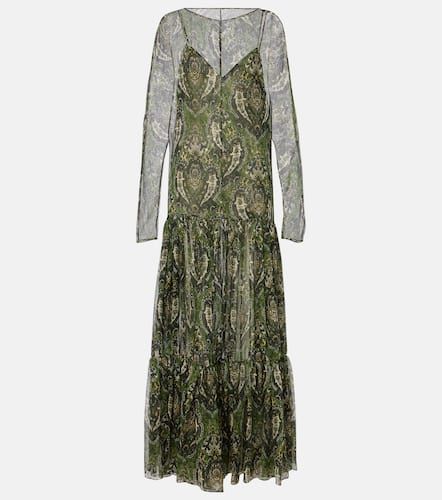 Robe longue en soie à motif cachemire - Saint Laurent - Modalova