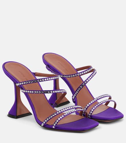 Naima embellished satin sandals - Amina Muaddi - Modalova