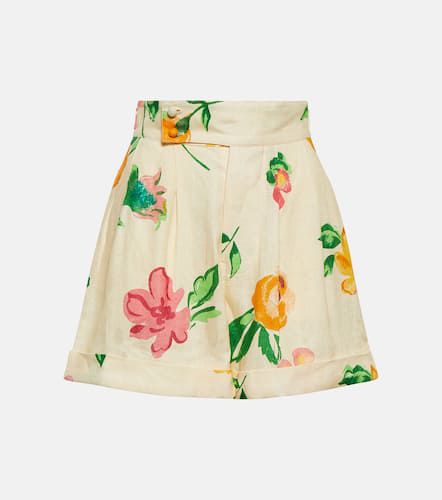 Alémais Shorts de lino floral con tiro alto - Alemais - Modalova