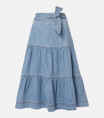 Armida tiered denim midi skirt - Veronica Beard - Modalova